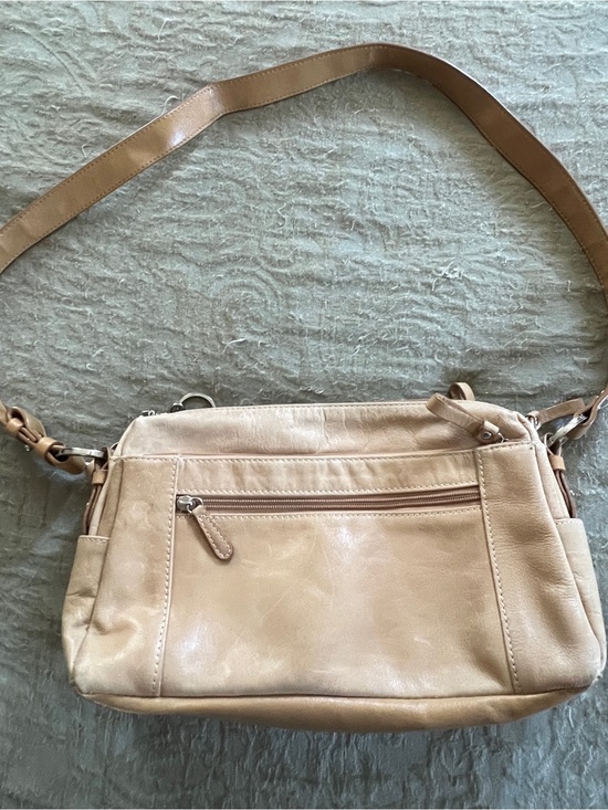Giani Bernini Handbags - Giani Bernini Beige Leather Zip Up Purse with Strap Old Money Quiet Luxury